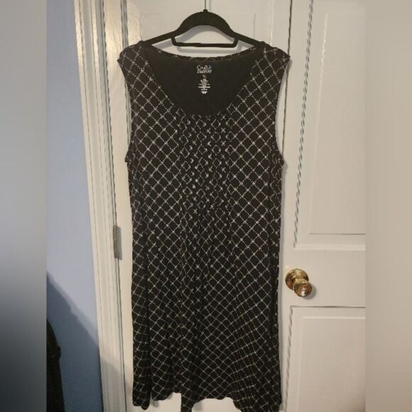 croft & barrow Dresses & Skirts - Adorable Black Zig checkered shift dress. Versatile. P XXL.‎